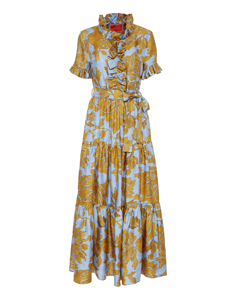 🌲Buy 2 Get 1 Free🌲Tangle Light Blue Floral Silk Dress