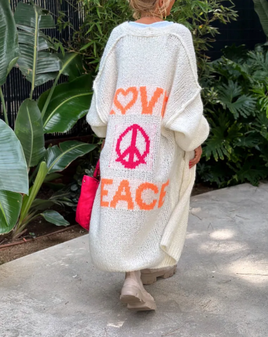 Peace Long Knit Cardigan