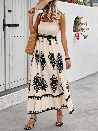 Apricot Sleeveless Strap Maxi Dress