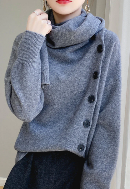 Unique Plain Mock Neck Sweater