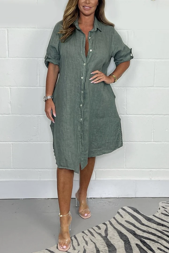 Cotton and linen Shirt Dress