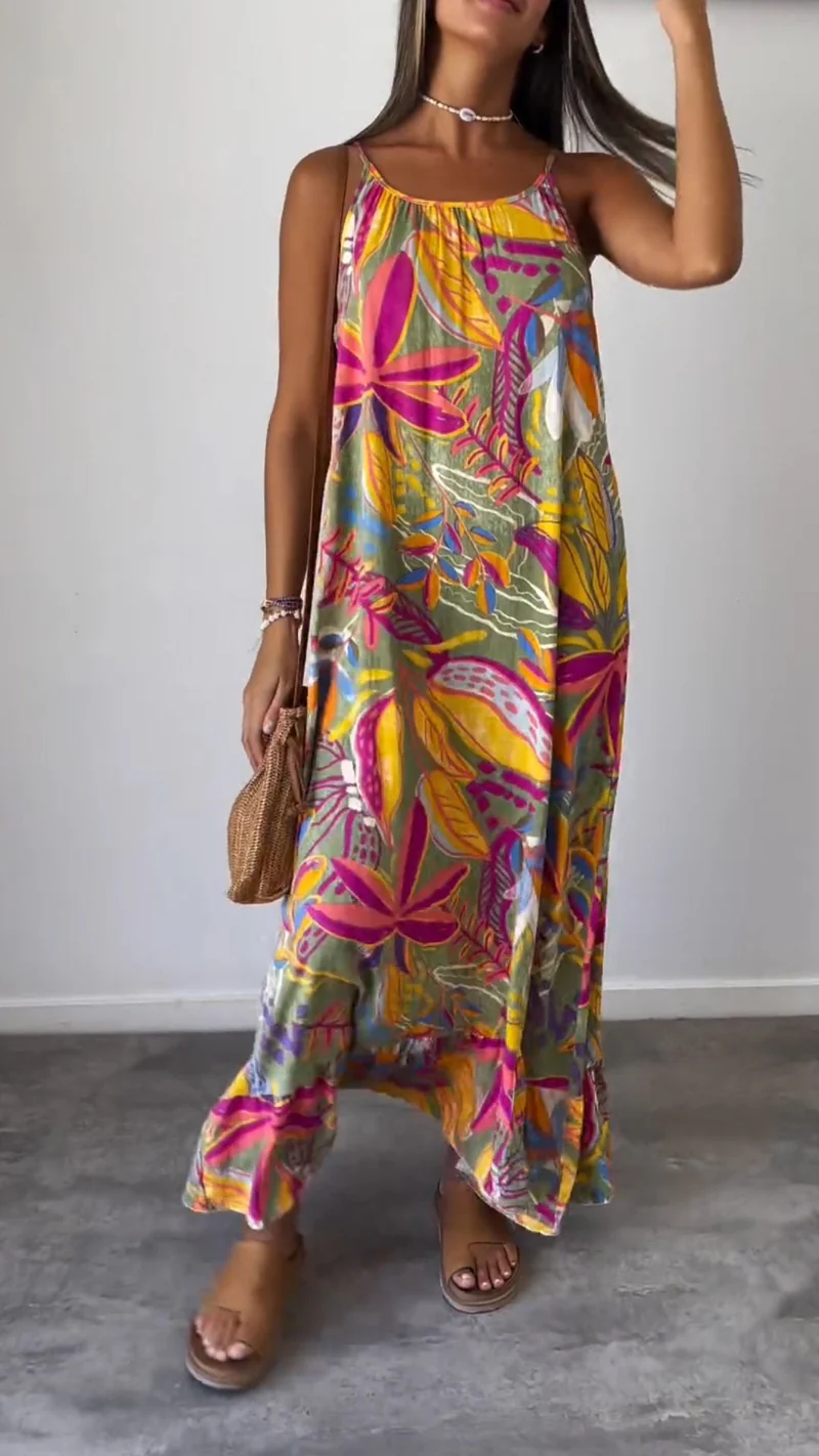 Chic Printed Sleeveless Maxi Dress