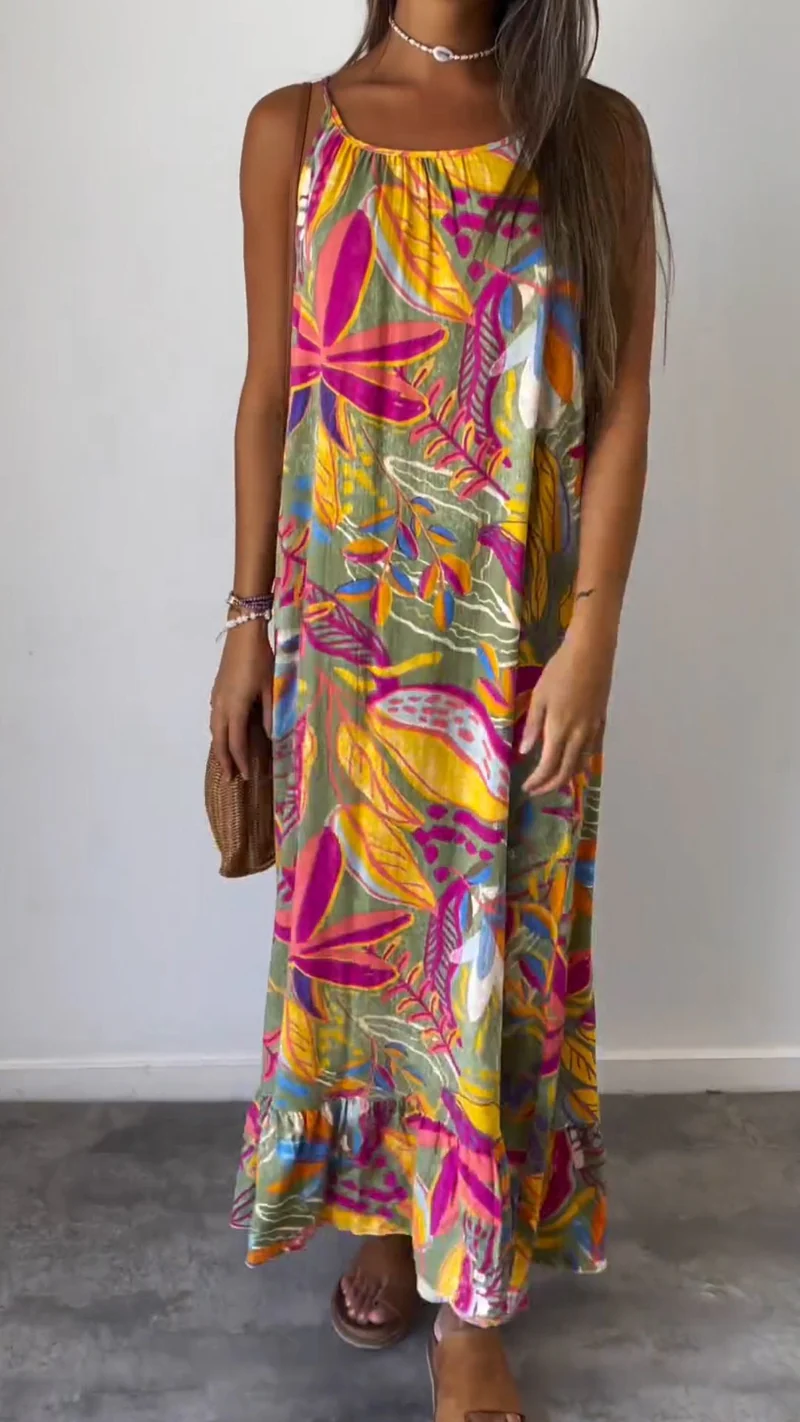 Chic Printed Sleeveless Maxi Dress