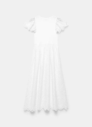 🔥Buy 2 Get 1 Free🔥Embroidered Jersey Broderie Midi Dress