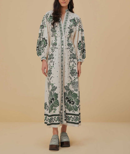 Forest Soul Off-White Maxi Dress