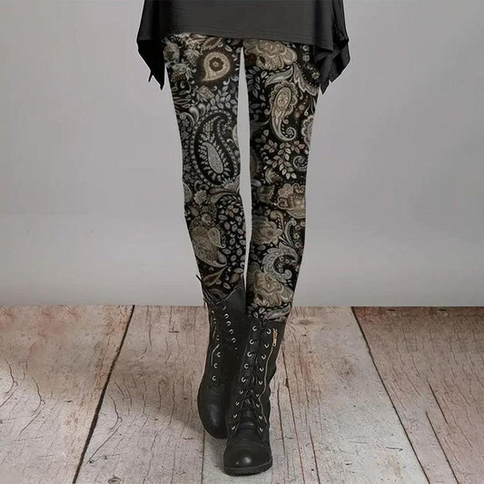 Abstract Print Black Pants