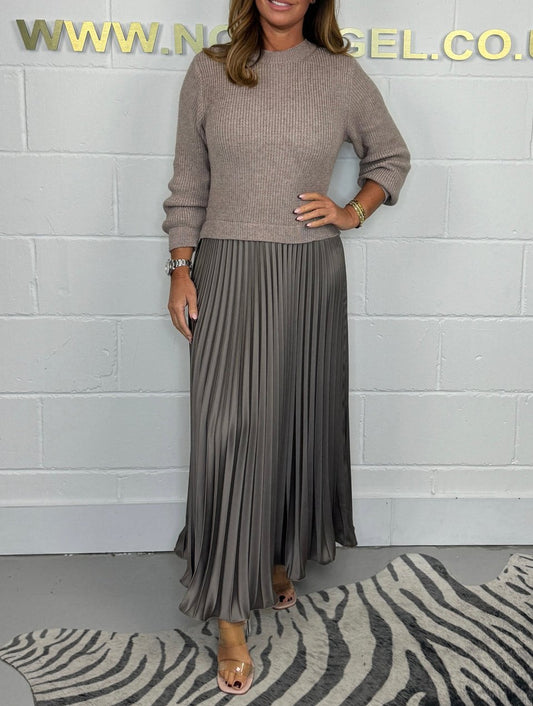 Long Sleeve Jumper & Pleated Bottom Dress