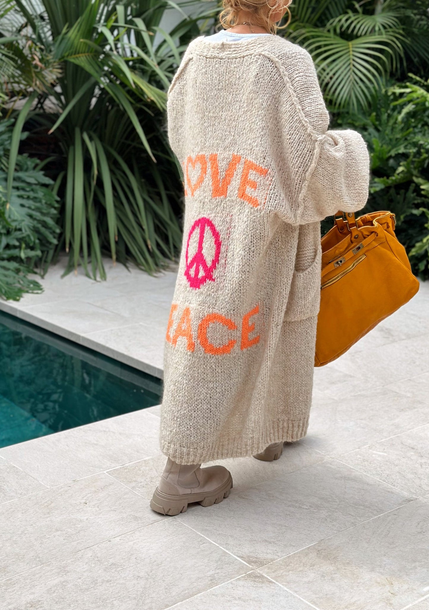 Peace Long Knit Cardigan