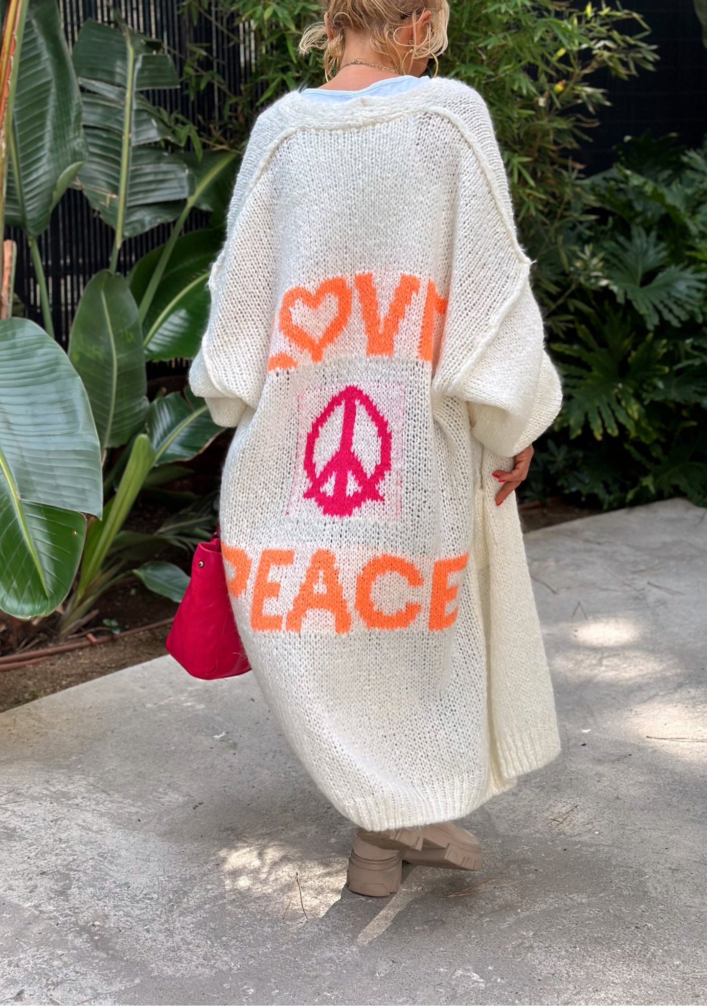 Peace Long Knit Cardigan