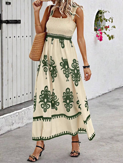 Apricot Sleeveless Strap Maxi Dress