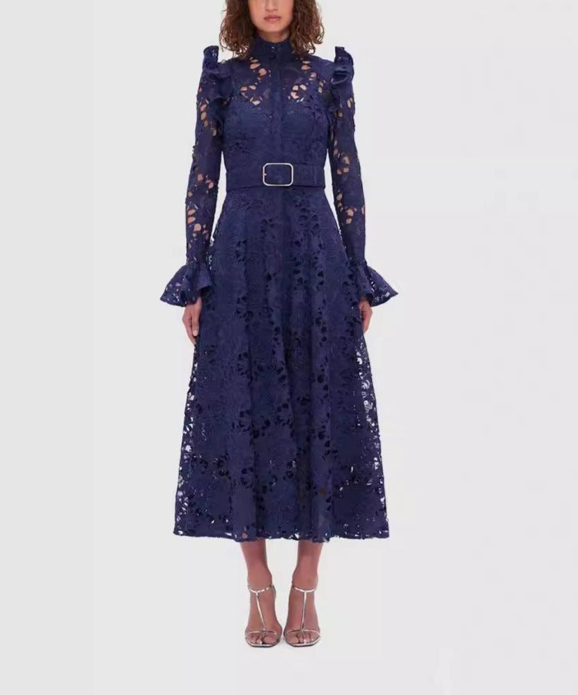 Lace Butterfly Sleeve Midi Dress