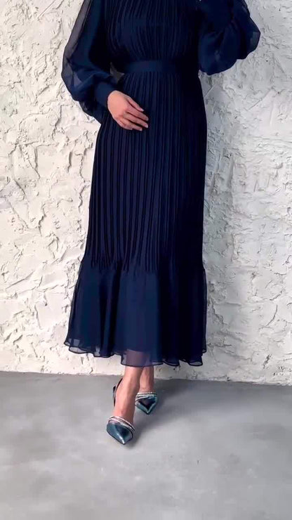 Pleated Long Skirt Dress