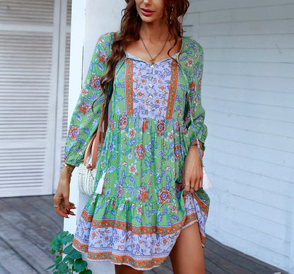 Bohemian Resort Style Mini Dress