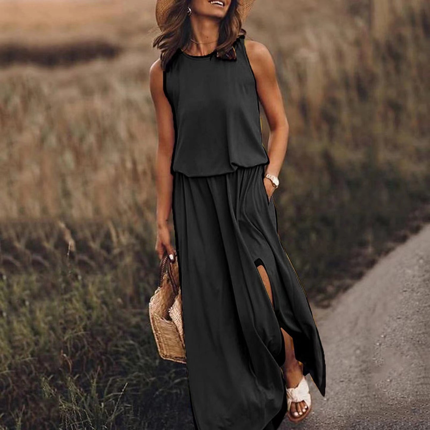 Giselle Loose Fit Slit Maxi Dress