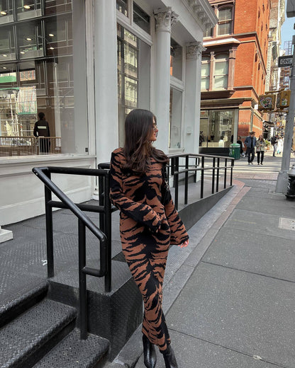 Leopard Print Ripped Waist Revealing Dress