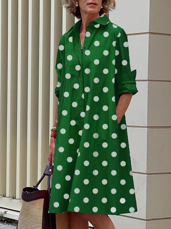 Polka Dot Print Midi Dress