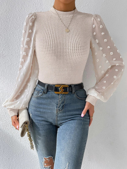 Chic Sleeve Round Neck Top