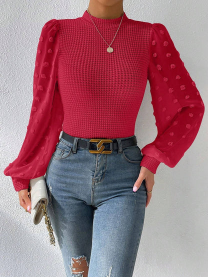 Chic Sleeve Round Neck Top