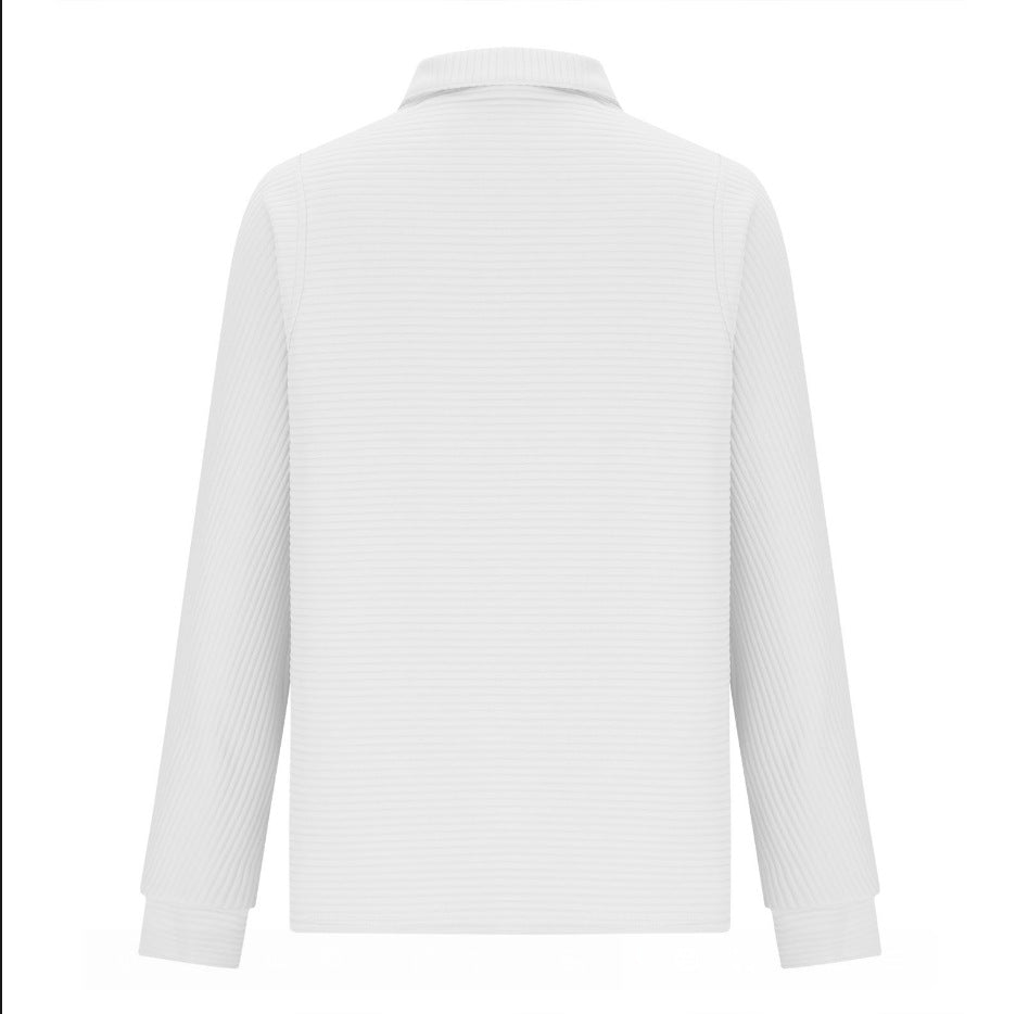 Zip Collar Plain V-Neck Top