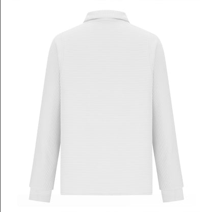 Zip Collar Plain V-Neck Top