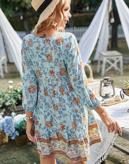 Bohemian Resort Style Mini Dress