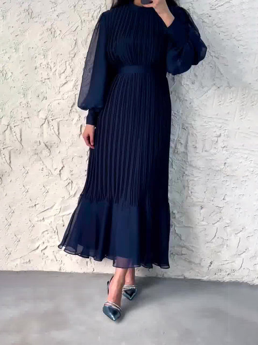 Pleated Long Skirt Dress