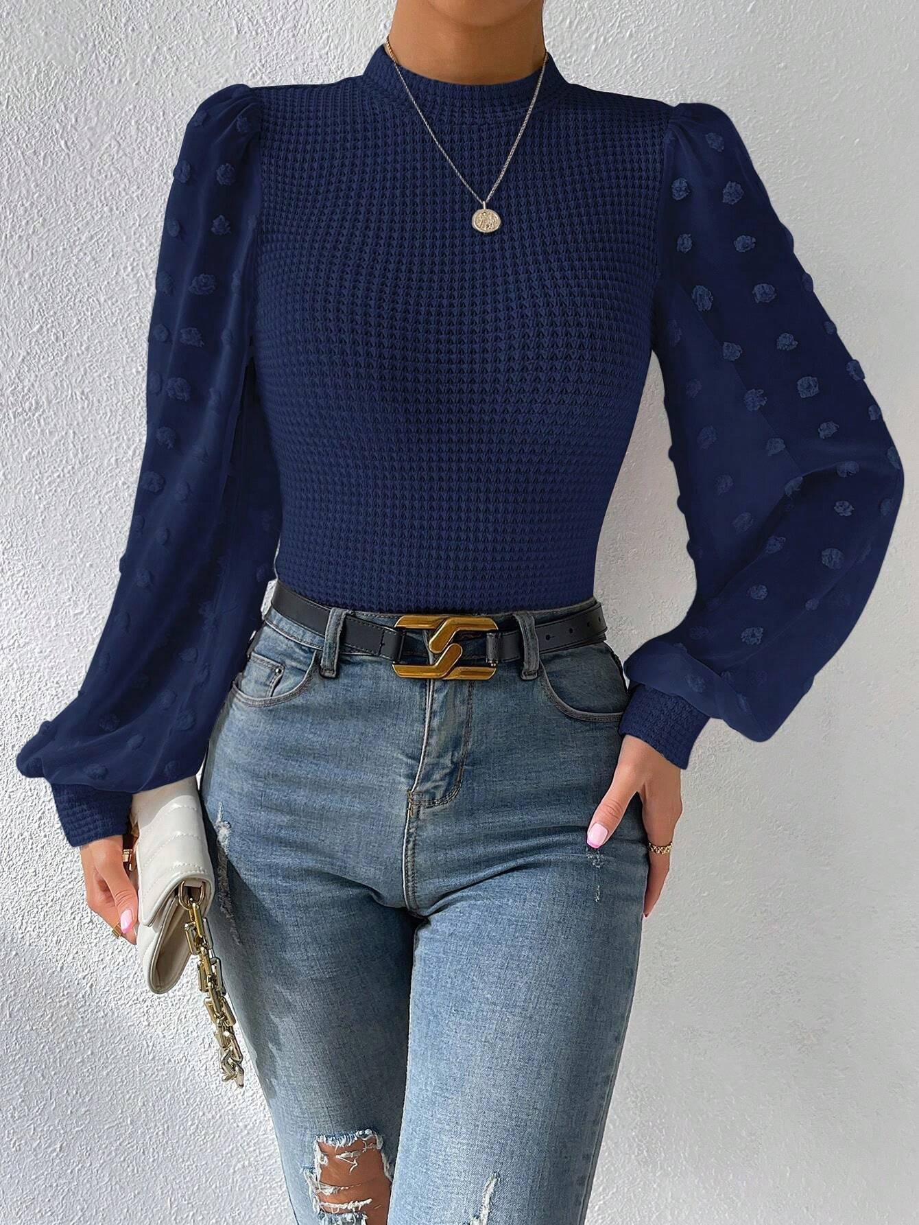 Chic Sleeve Round Neck Top