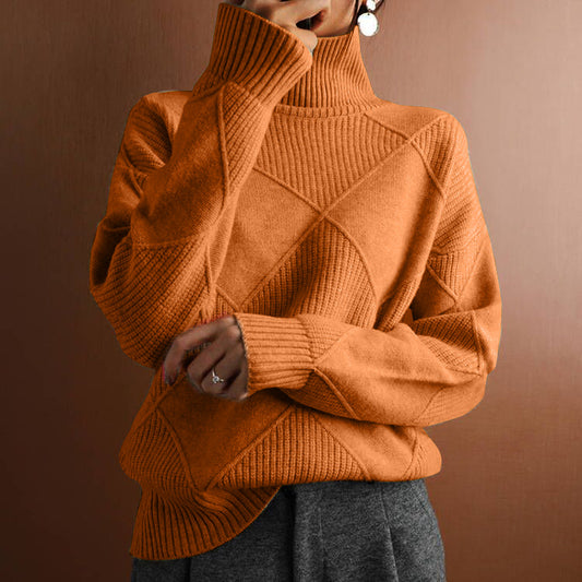 【Buy 1 Get 1 Free】Turtleneck Solid Color Knitted Sweater