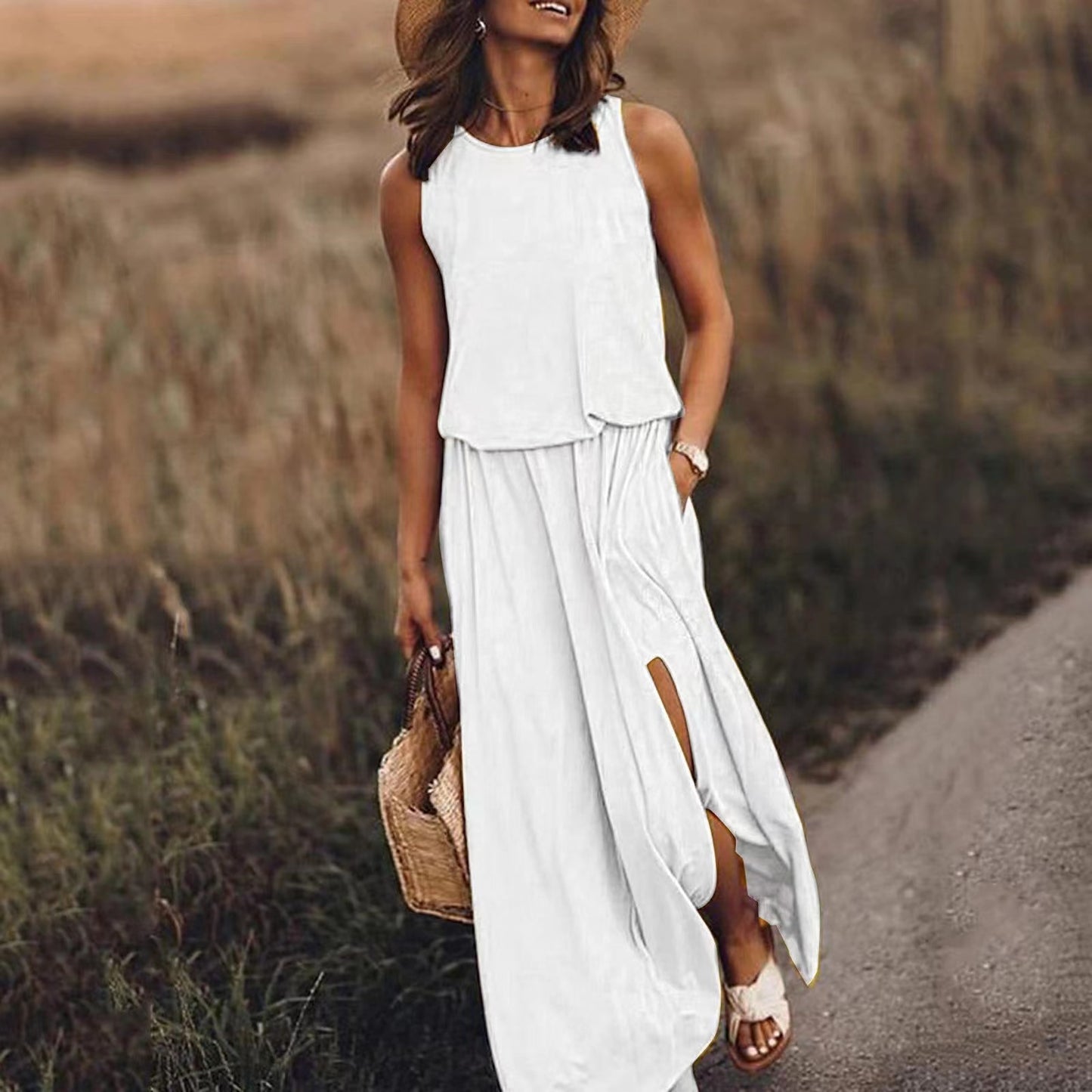 Giselle Loose Fit Slit Maxi Dress