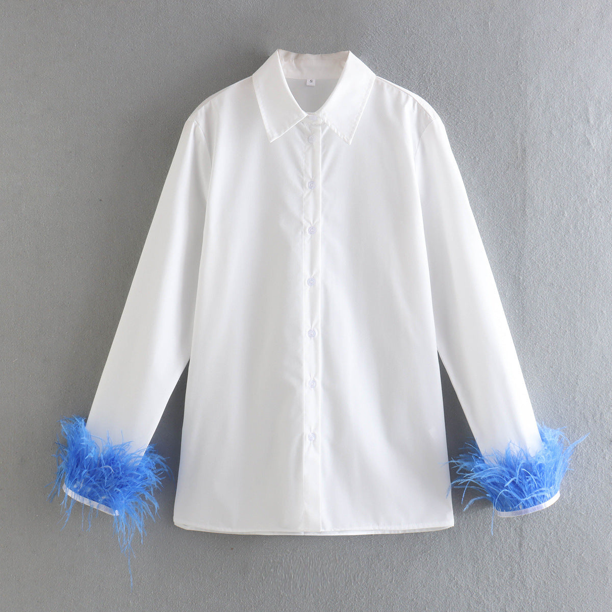 Comfy Shirt With Feather Cuffs