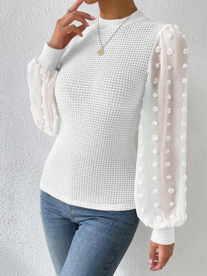 Chic Sleeve Round Neck Top