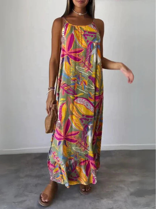 Chic Printed Sleeveless Maxi Dress