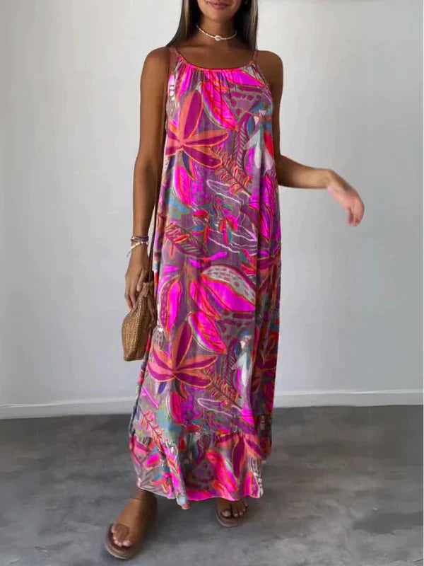 Chic Printed Sleeveless Maxi Dress