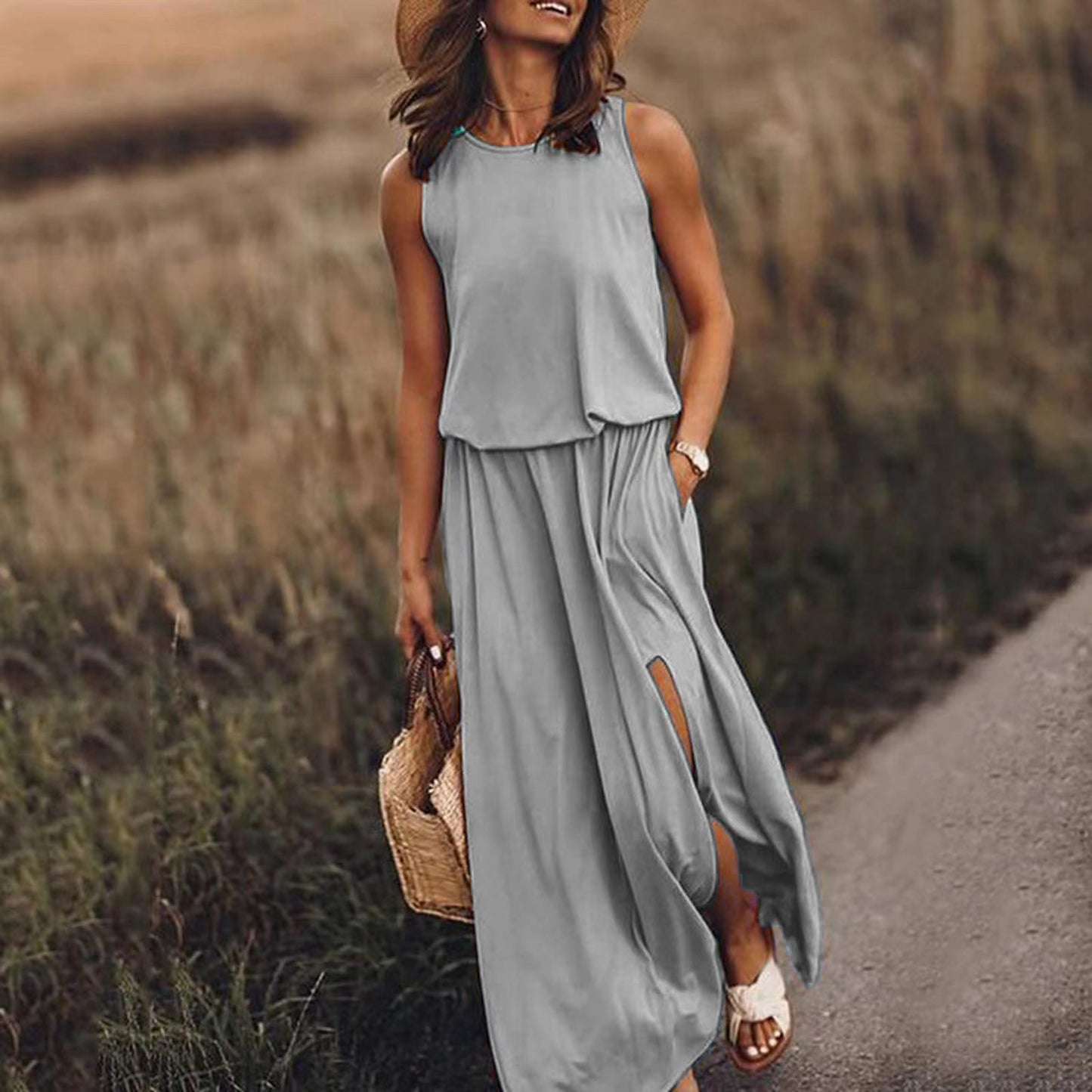 Giselle Loose Fit Slit Maxi Dress