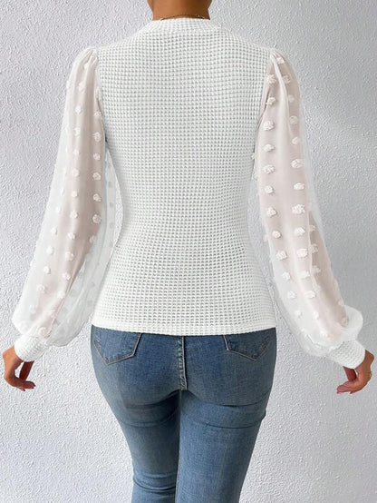 Chic Sleeve Round Neck Top