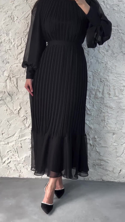 Pleated Long Skirt Dress