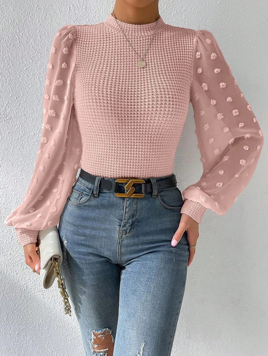 Chic Sleeve Round Neck Top