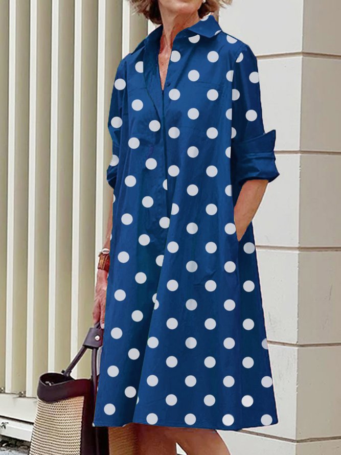 Polka Dot Print Midi Dress