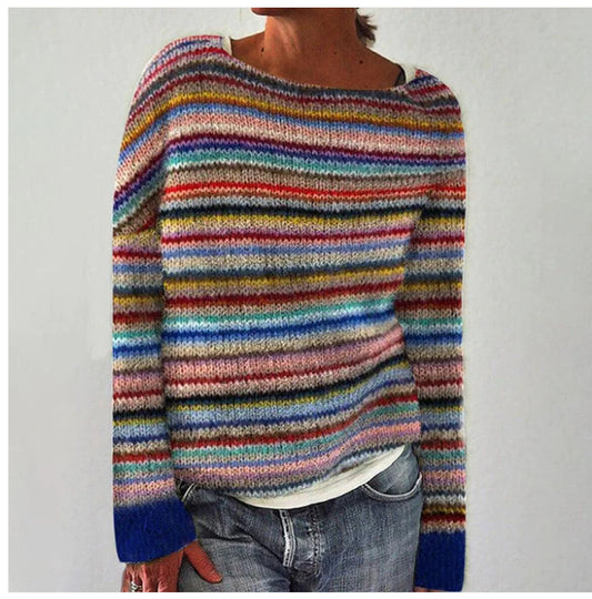 Elegant Print Multicolor Sweater