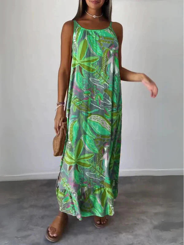 Chic Printed Sleeveless Maxi Dress