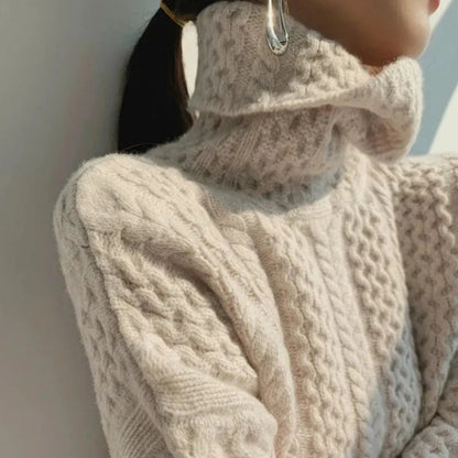 Dreamy Hand-knit Turtleneck Sweater