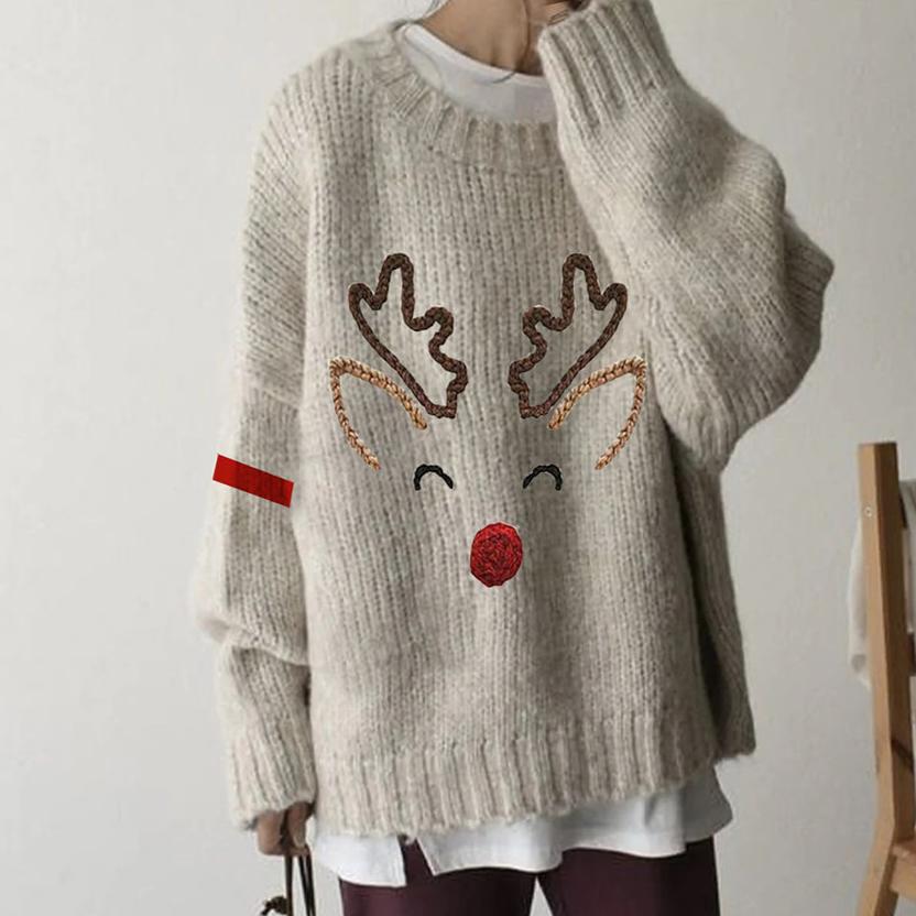 Cute Apricot Round Neck Sweater