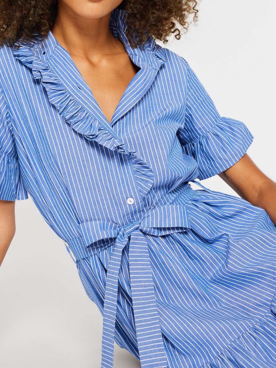 Ruffle Placket Maxi Dress