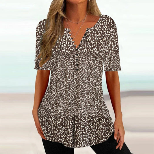 Boho Print Short Sleeve Top