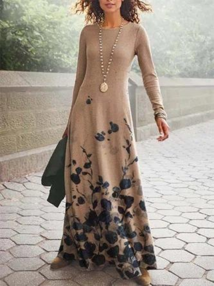 Casual Printed Long Sleeve Dress