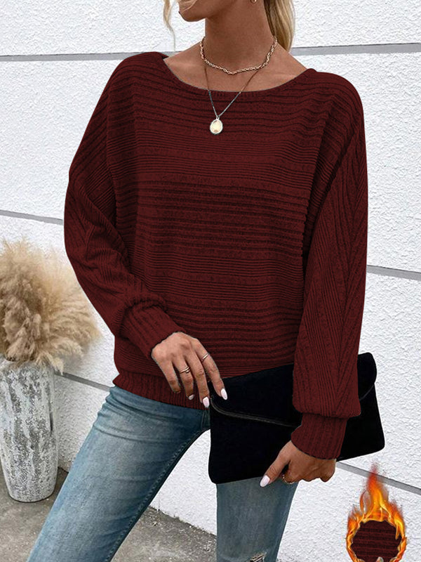 Solid Batwing Sleeve Sweater