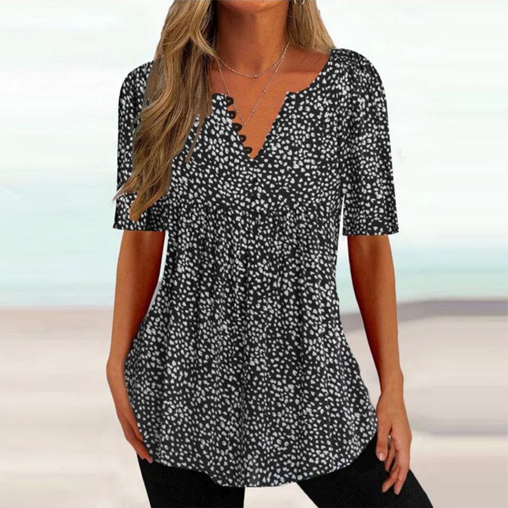 Stylish Short Sleeve Print Top