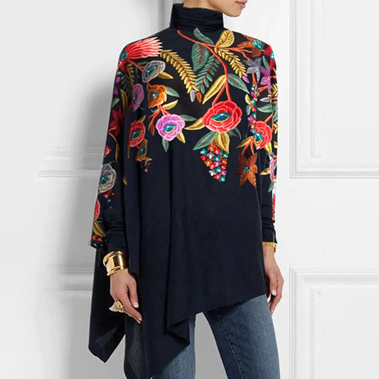 Glamorous Print Mock Neck Top