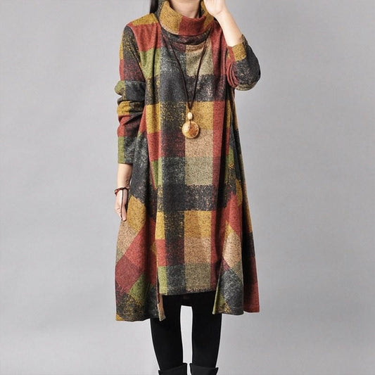 Special Long Sleeve Print Midi Dress