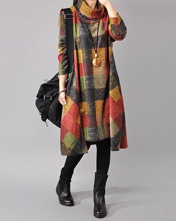 Special Long Sleeve Print Midi Dress